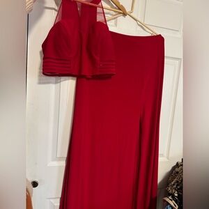 Morgan & Co. Vibrant Red 2 piece formal Dress